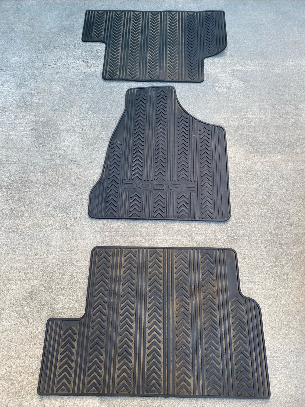 OEM Dodge All-Weather Rubber Floor Mats Set (3-Piece, Black)